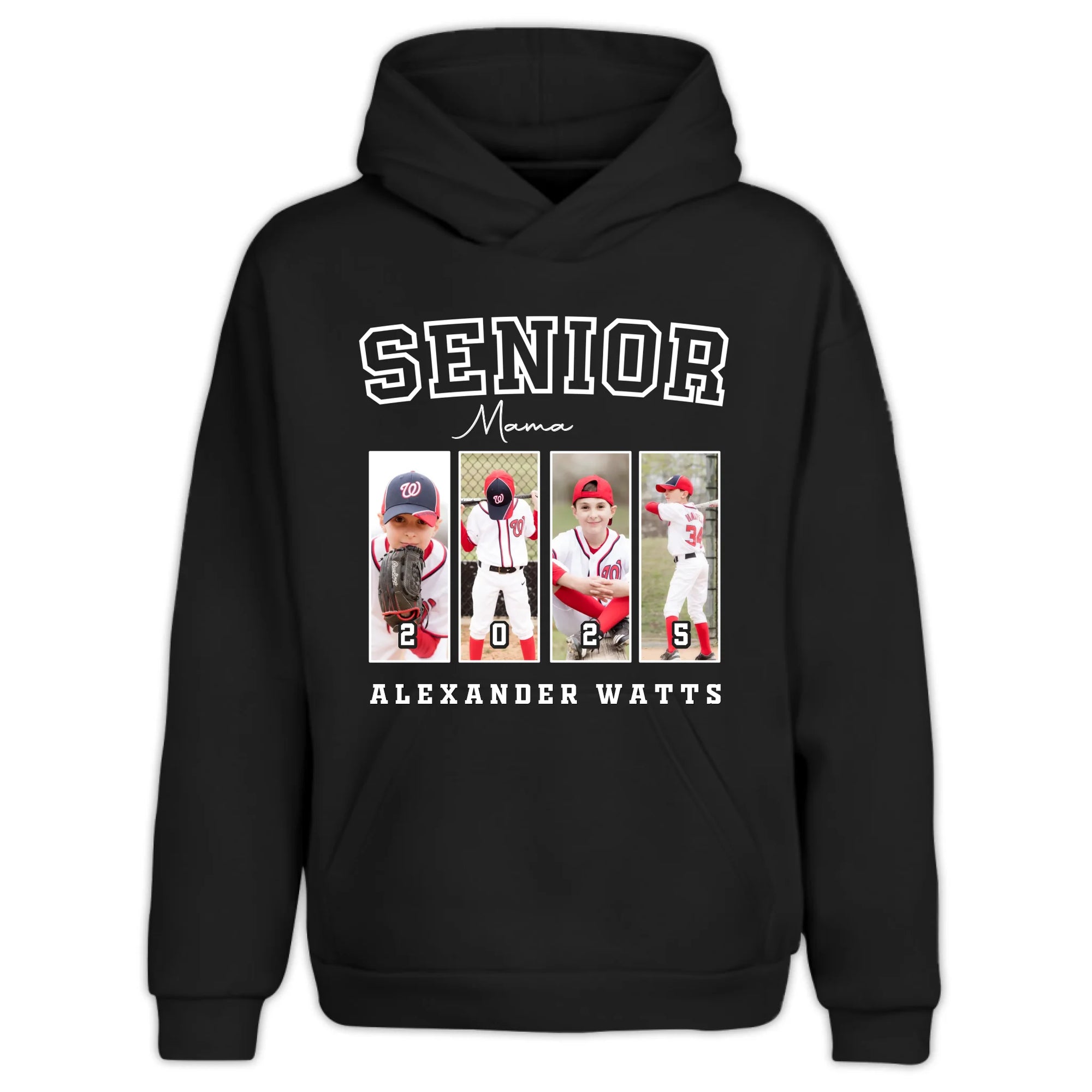 Custom Photo Colored Senior Mom  - Personalized Hoodie, Sport Mom Gift, Graduation Family Shirt