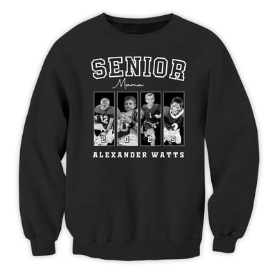 Custom Senior Football Mama - Personalized Hoodie, Custom Photo Football Mom Hoodie, Gift For Football Mom/Grandma