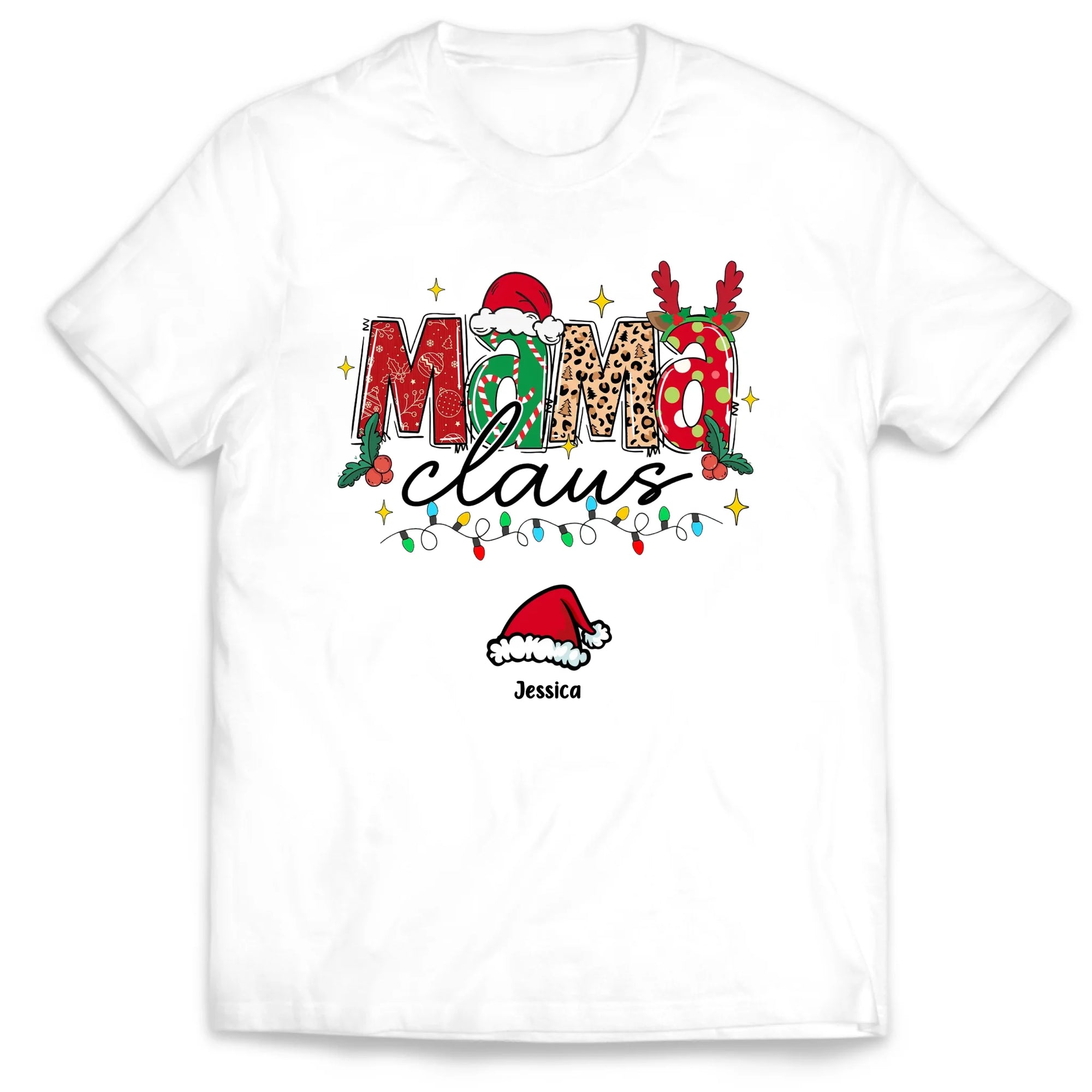 Christmas Mama Claus - Personalized T-Shirt, Gift For Grandma, Mom, Family