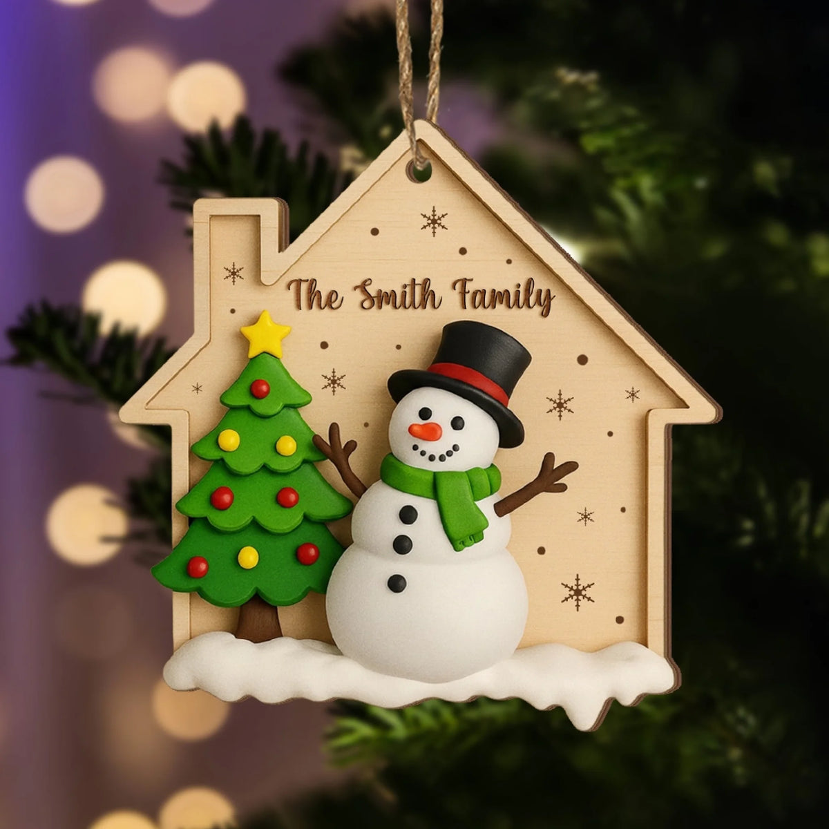 Santa’s Nice List - Personalized Wooden Ornament, Family Ornament