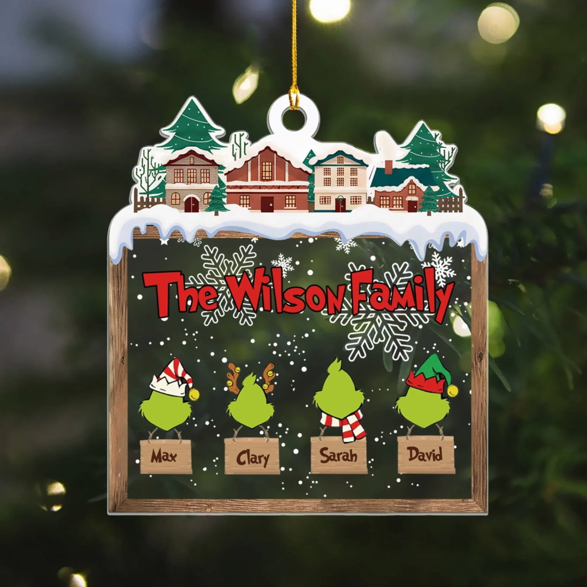 Christmas 2025 Family - Personalized Acrylic Ornament, Family Christmas Gift, Xmas Custom Name Ornament