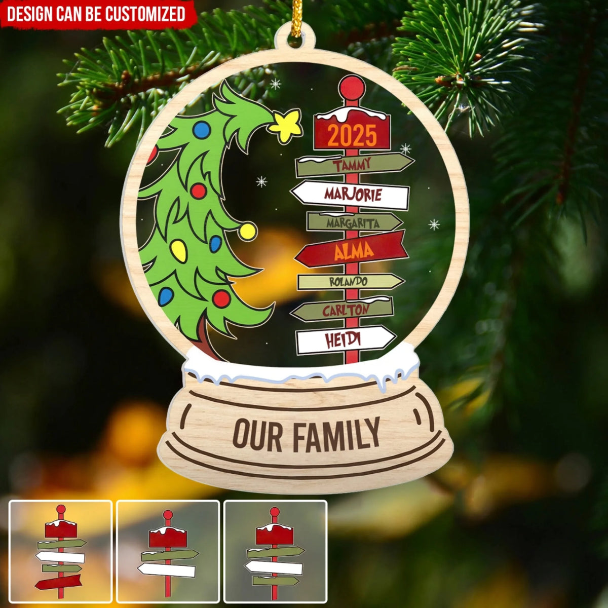 Christmas Decor, Family Christmas Tree - Personalized Acrylic Ornament, Gift For Family
