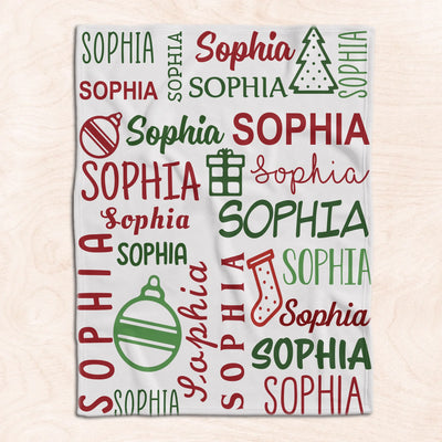 Holiday Kids Name - Personalized Blanket, Gift For Kids, Christmas Gift For Kids