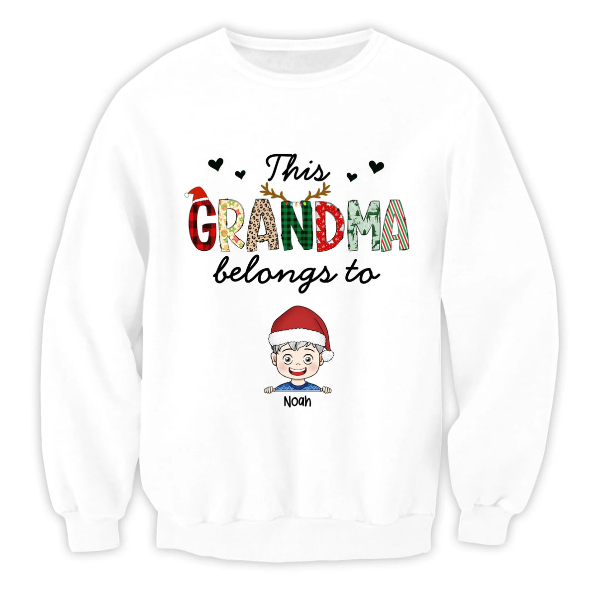 This Grandma Belongs To - Personalized T-Shirt, Christmas Gift for Grandma, Family Christmas Sweater