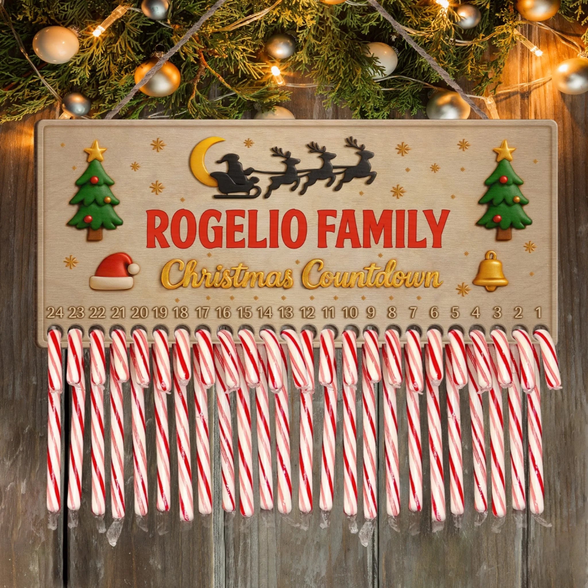 Family Countdown Timer Family Countdown To Christmas - Personalized Countdown Sign, Christmas ...