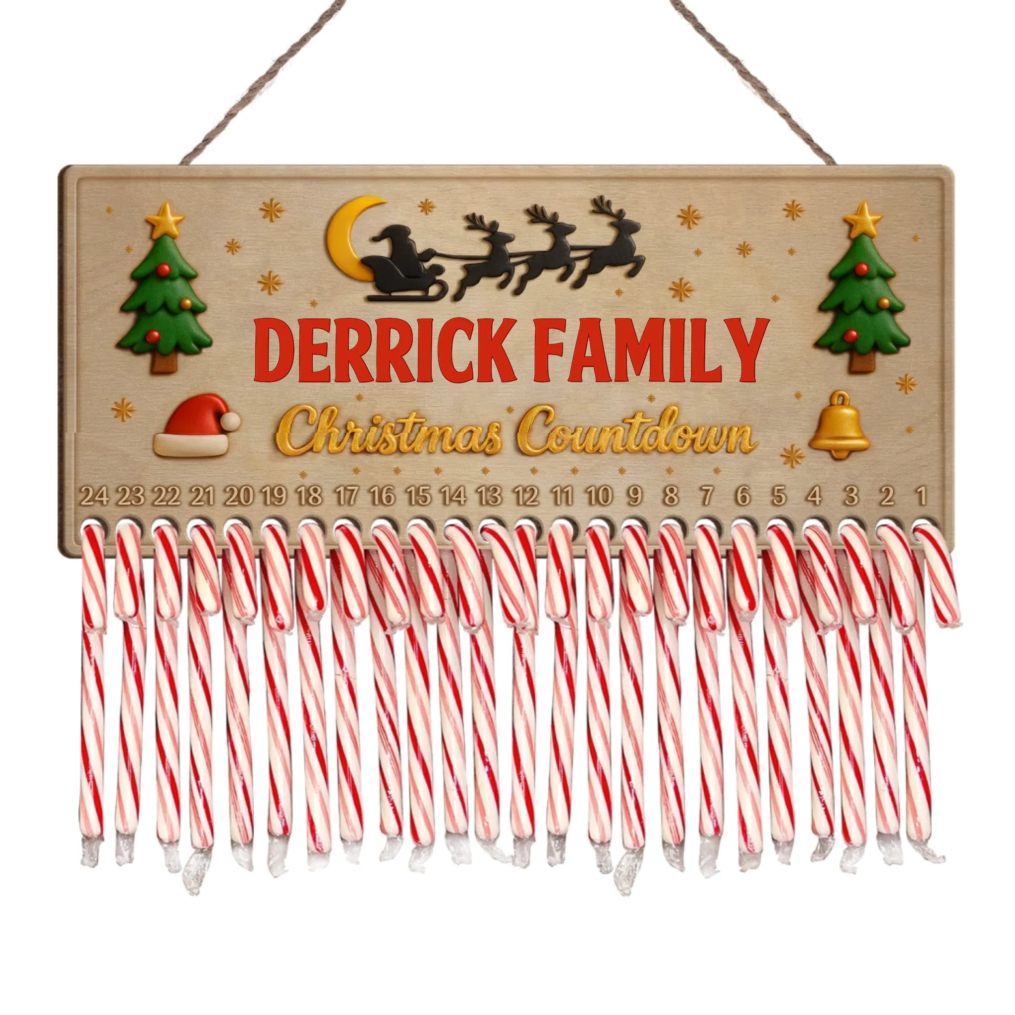 Family Countdown Timer Family Countdown To Christmas - Personalized Countdown Sign, Christmas ...