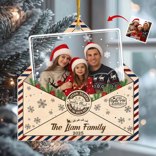 Special Delivery Santa Mail - Personalized Acrylic Ornament, Gift For Family