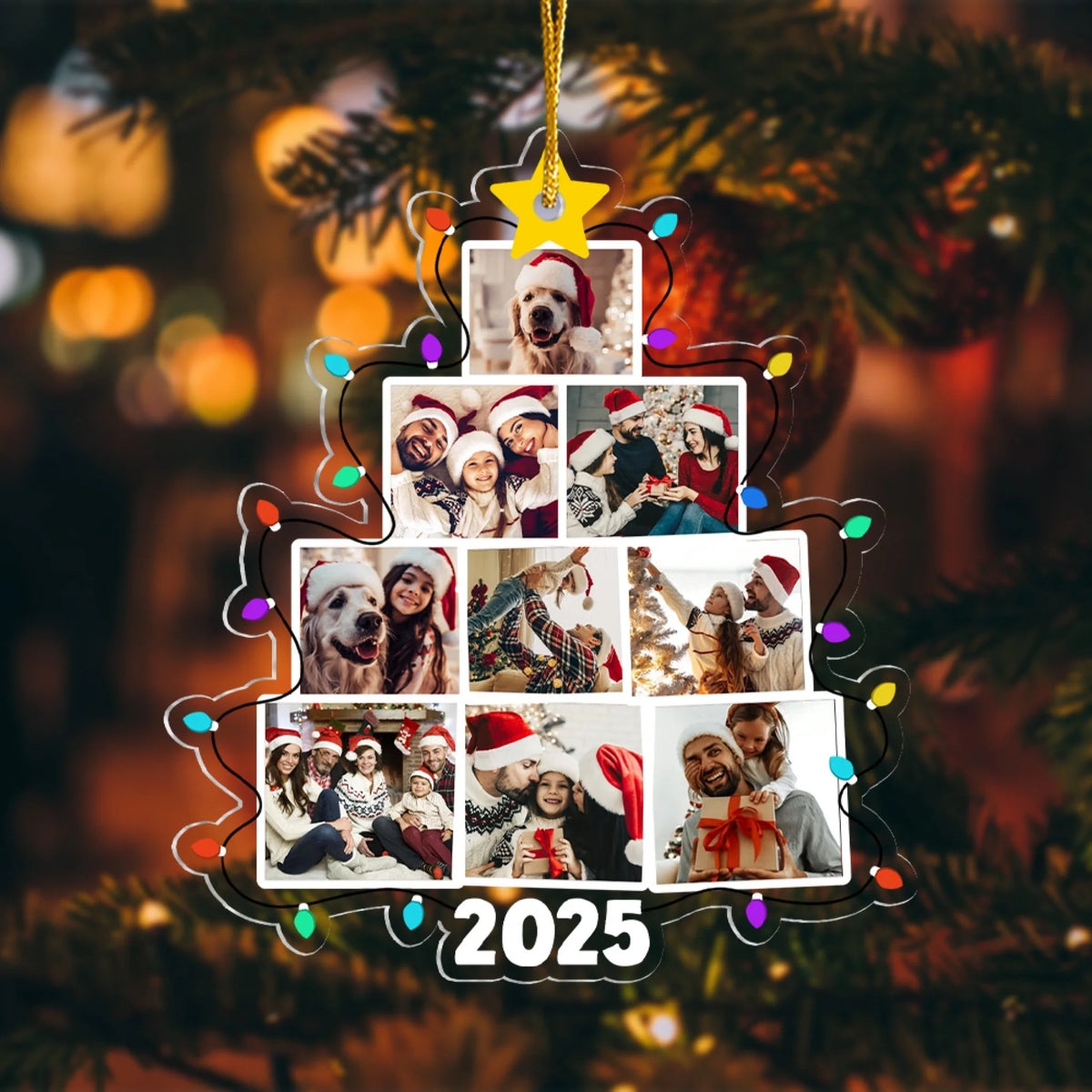 Custom Photo Family Tree - Personalized Acrylic Ornament, Christmas 2025 Family Gift