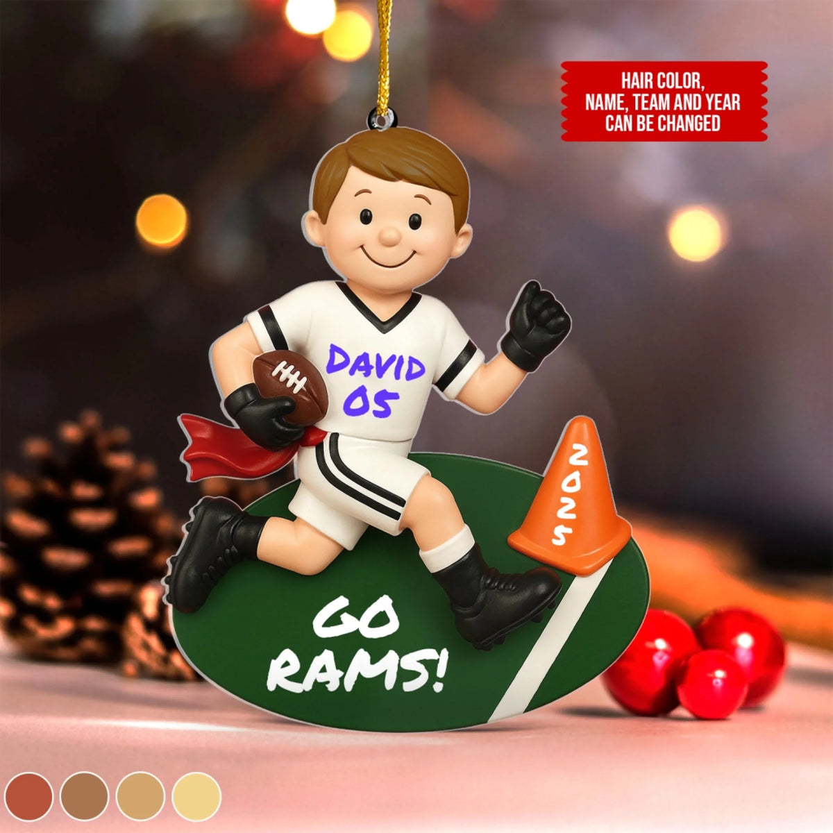Football Boy - Personalized Acrylic Ornament, Gift For Football Lovers