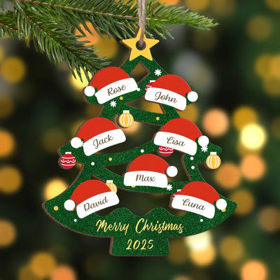 Christmas Holiday Family - Personalized Wooden Ornament, Christmas Ornament With Custom Name