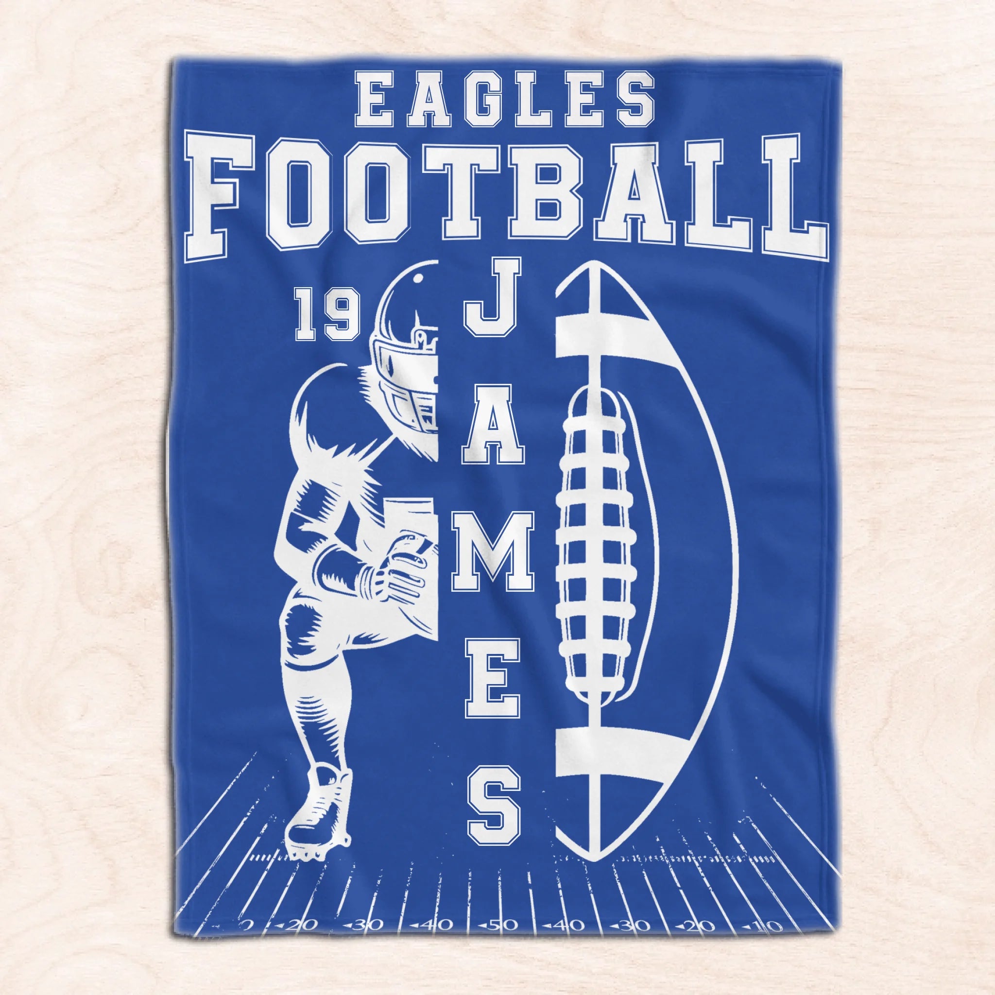 Football Blanket Custom Team Name And Player Name - Personalized Blanket, Sports Blanket, Team Gift, Gift for him, Football Gift
