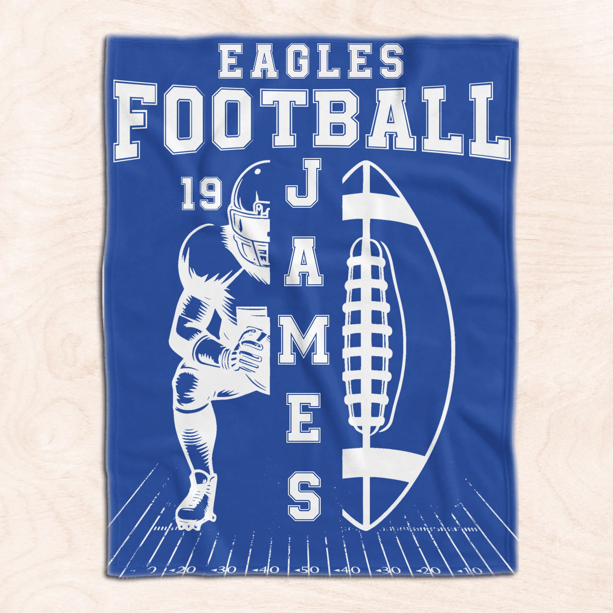 Football Blanket Custom Team Name And Player Name - Personalized Blanket, Sports Blanket, Team Gift, Gift for him, Football Gift