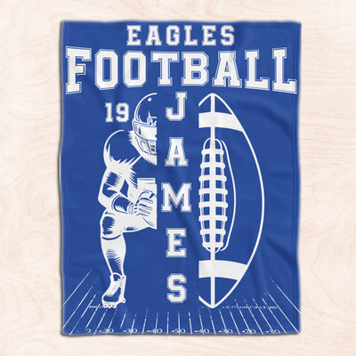 Football Blanket Custom Team Name And Player Name - Personalized Blanket, Sports Blanket, Team Gift, Gift for him, Football Gift