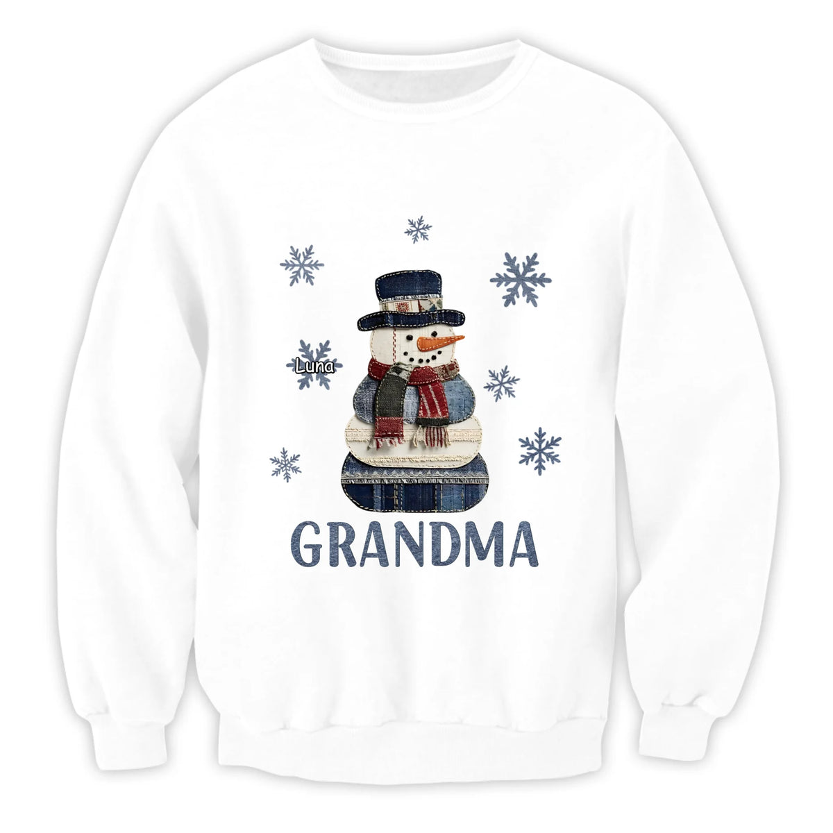 Grandma Snowman Christmas - Personalized T-Shirt, Christmas Gifts For Mom/Grandma/Nana From Kids
