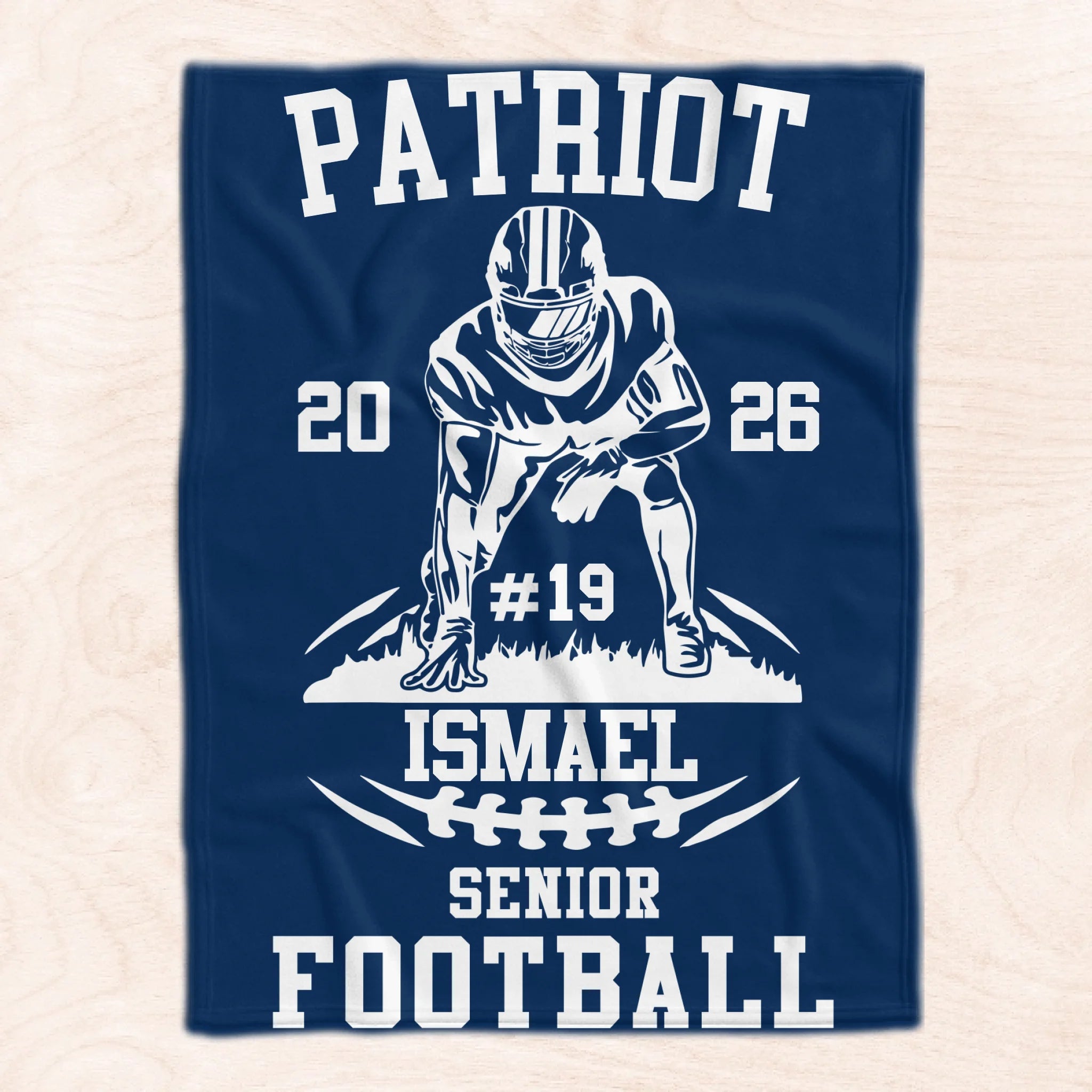 Senior Football Blanket - Personalized Blanket, Gift for Football Player, Gift For Him, Team Gift
