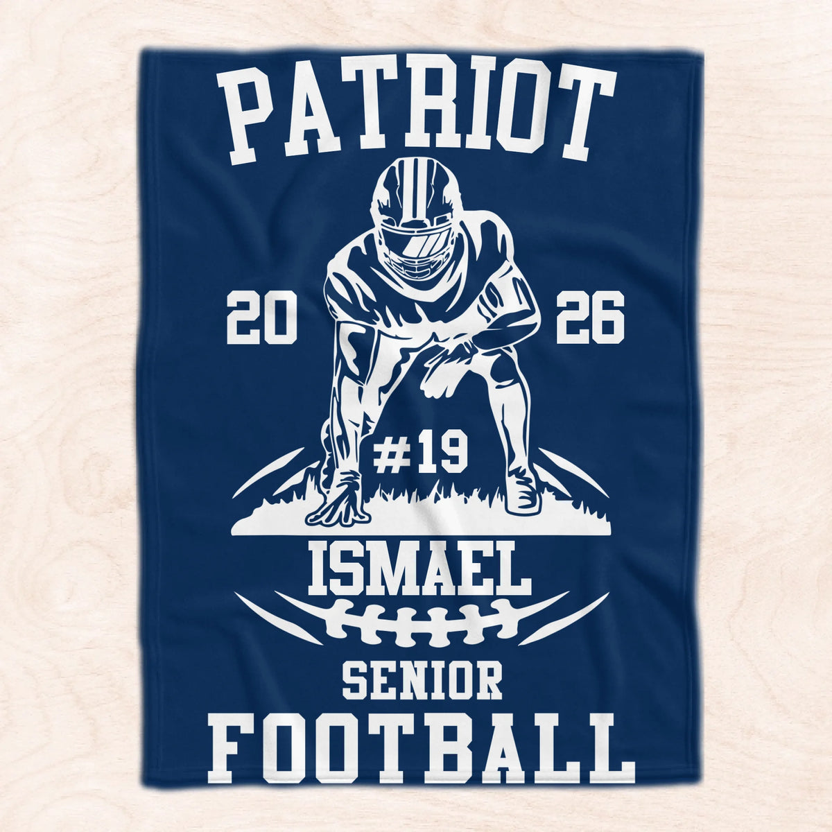 Senior Football Blanket - Personalized Blanket, Gift for Football Player, Gift For Him, Team Gift