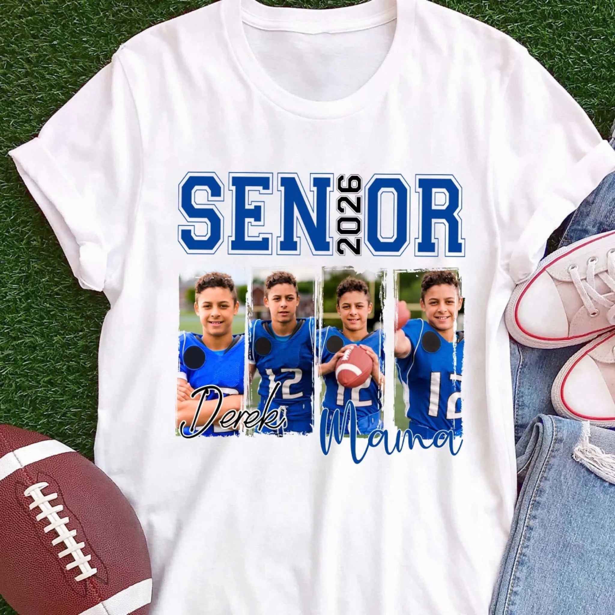 2026 Senior Mom - Personalized T-Shirt, Gift For Football Mom/Grandma, Senior Mom Shirt