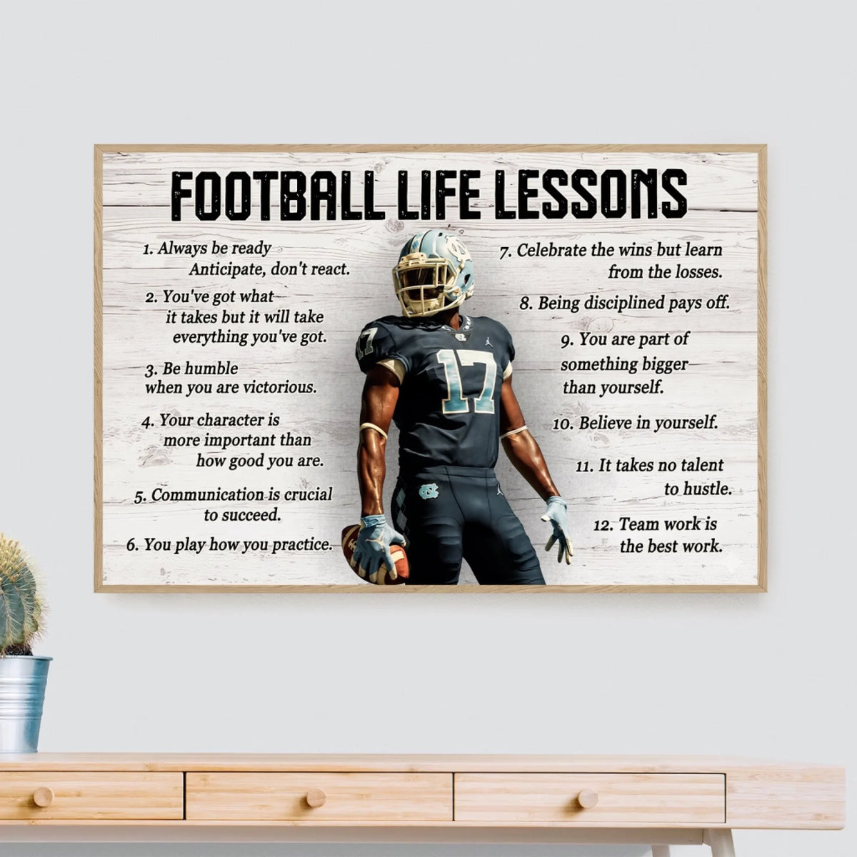 Custom Photo, Football Life Lessons - Personalized Poster, Gift For Football Lover