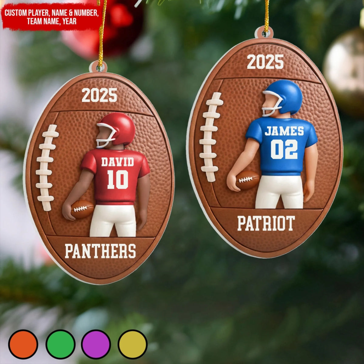 American Football Player Star Athlete - Personalized Acrylic Ornament, Game Day Souvenir, Perfect Football Gift