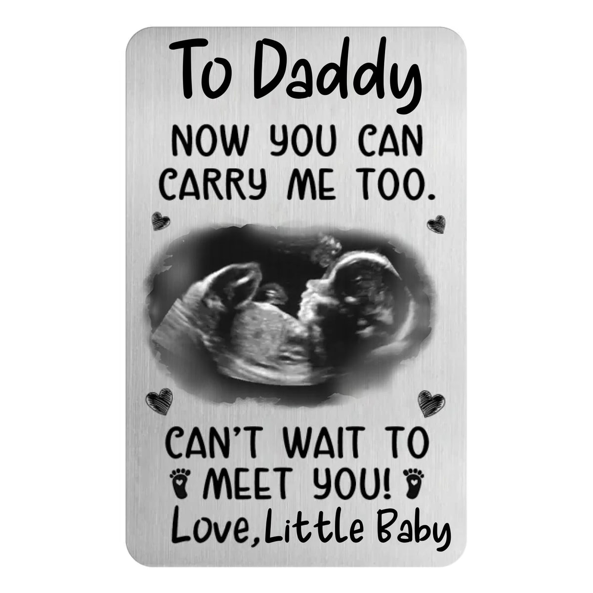 I Can&#39;t Wait To Meet You - Personalized Metal Wallet Card, Gift For Future Dad/Mom, Baby Announcement Gift