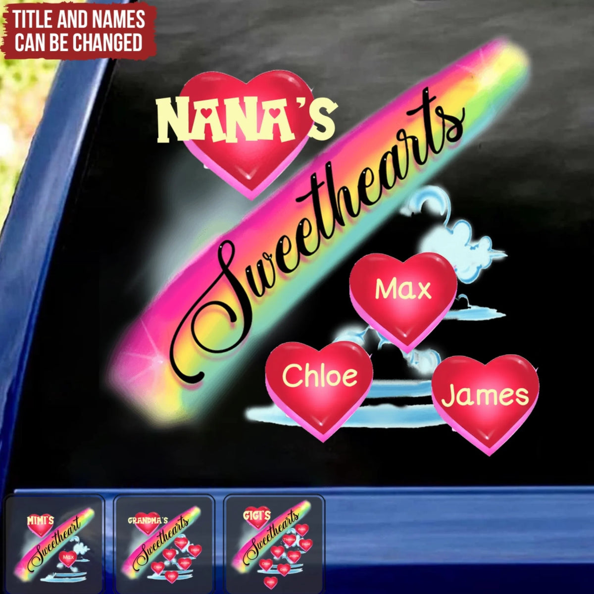 Grandma's Sweethearts - Personalized Decal, Gift For Grandma/ Mom