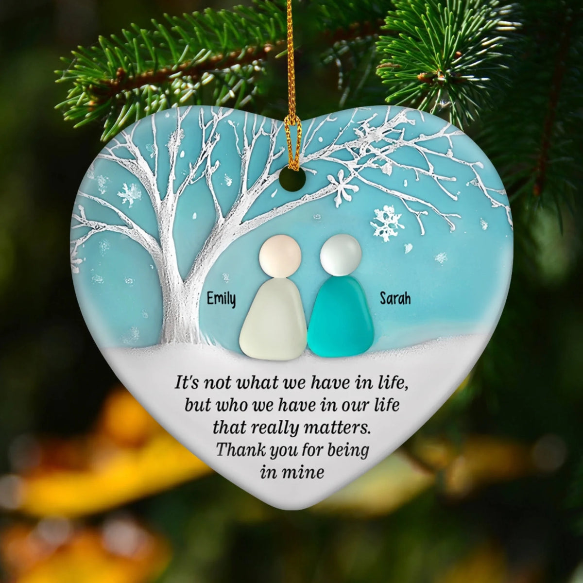 You Are My Treasure Thank You For Being In My Life - Personalized Ceramic Ornament, Friendship Ornament, Christmas Gift for Best Friend