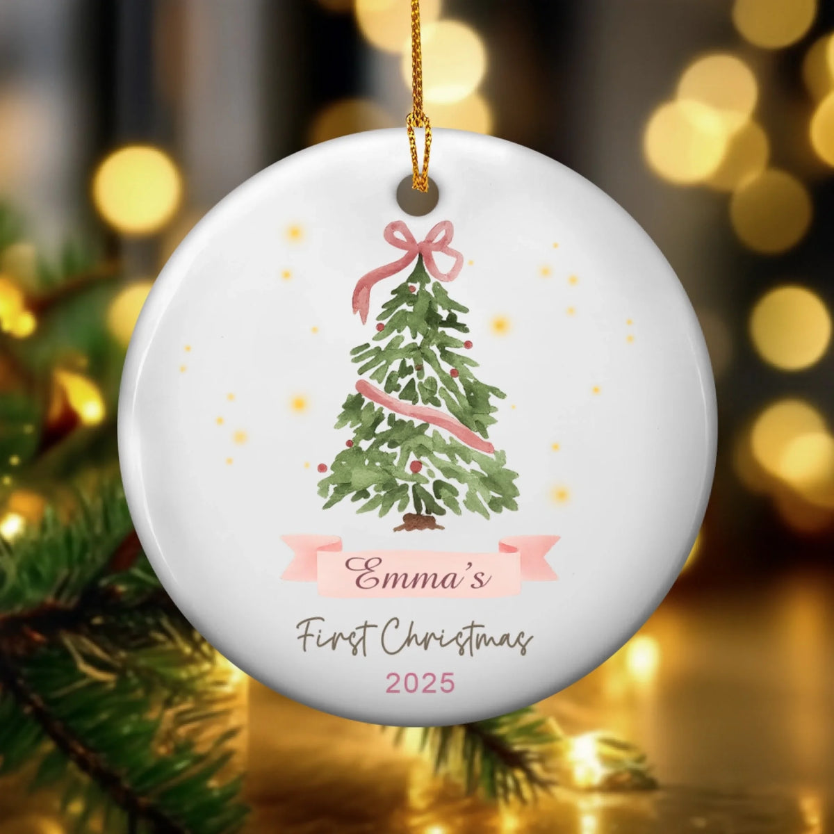 Our Sweet Baby’s First Christmas – Personalized Ceramic Ornament, Family Keepsake Gift, Newborn Celebration Decor