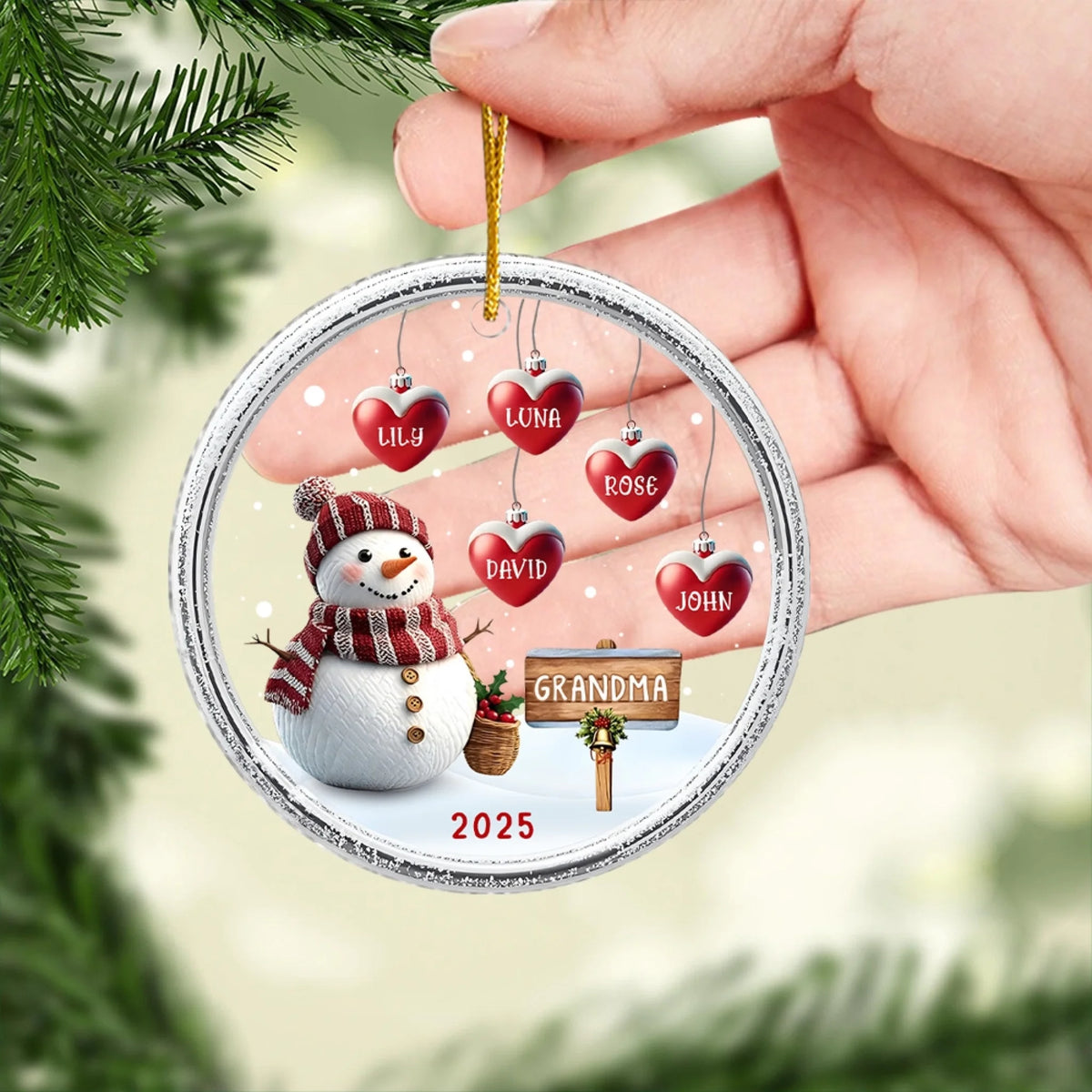 Family Snowman With Sweet Hearts mk 2