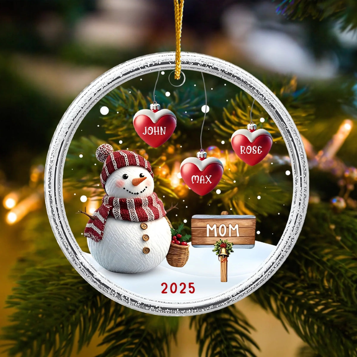 Family Snowman With Sweet Hearts mk 3