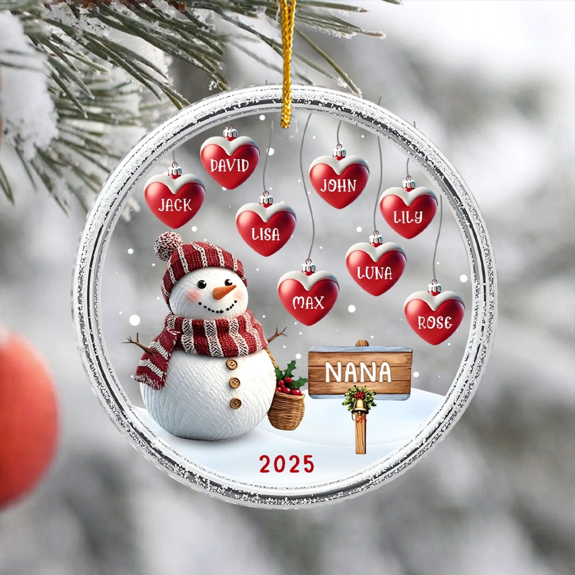 Family Snowman With Sweet Hearts mk 5