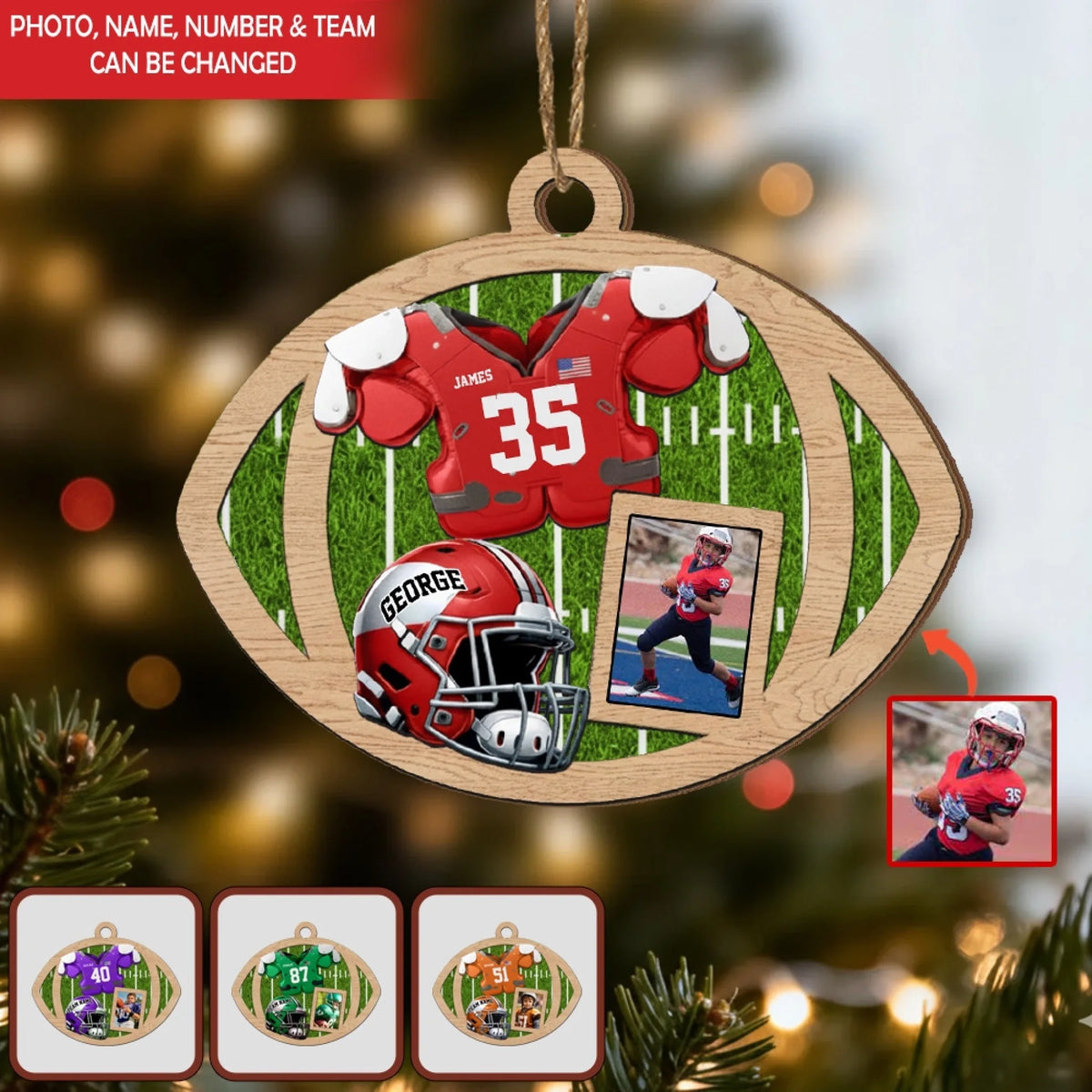Game Day Memories - Personalized Wooden Ornament, Gift For Football Lovers