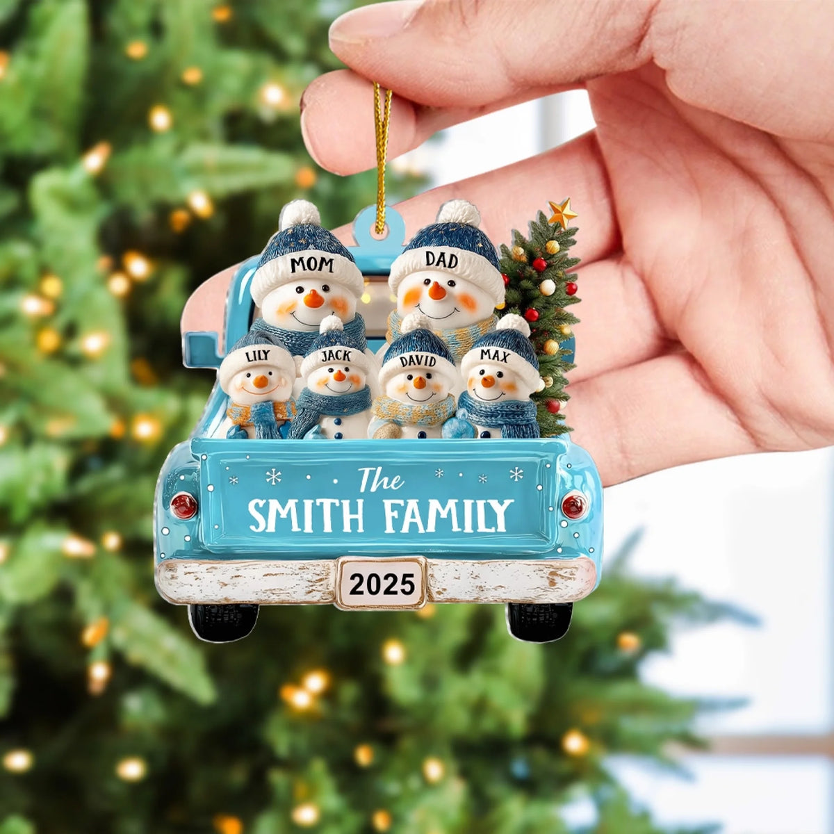 Red Truck Christmas With Snowman Family mk 5