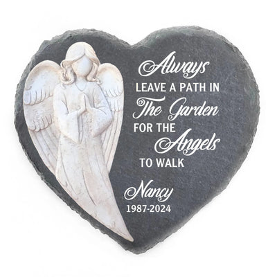 Always Leave A Path In The Garden For The Angels To Walk -  Personalized Memorial Stone, Memorial Gift Idea - MS76