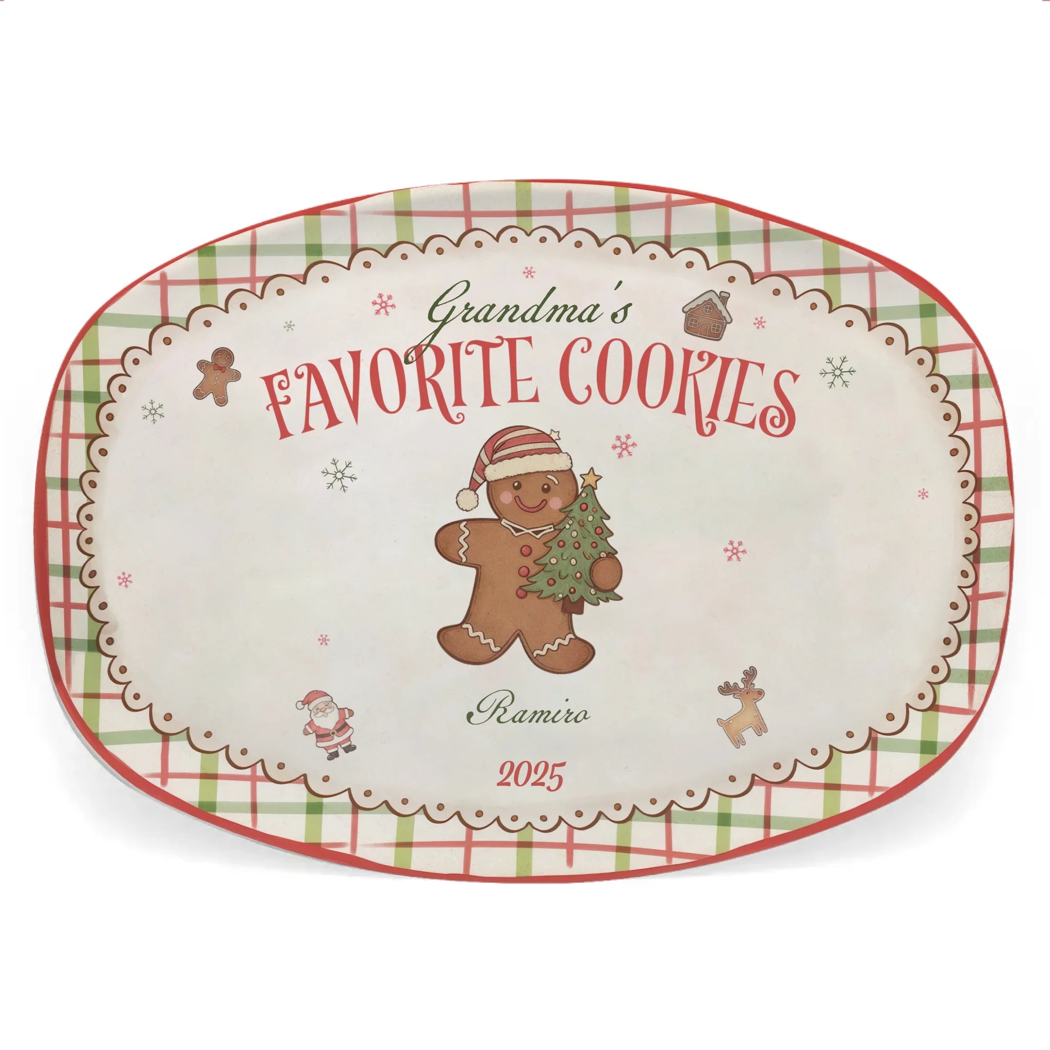 Gingerbread Grandma's Favorite Cookie - Personalized Plate, Gift For Family