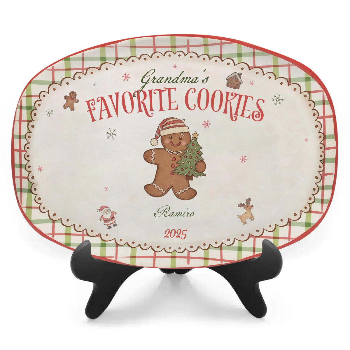 Gingerbread Grandma's Favorite Cookie - Personalized Plate, Gift For Family
