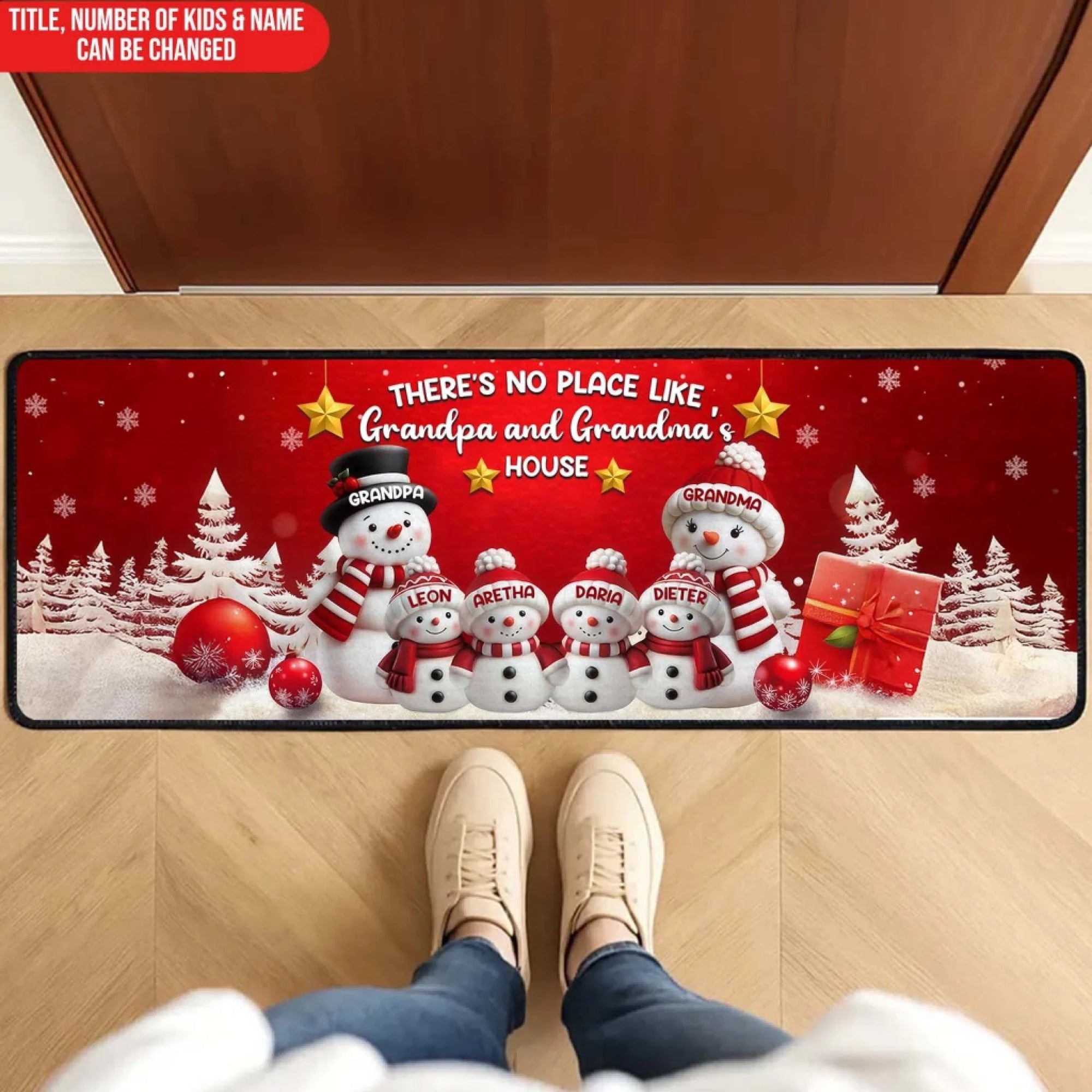 There's No Place Like Grandpa and Grandma's House - Personalized Runner Rug, Christmas Gift For Family