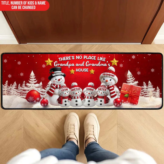 There's No Place Like Grandpa and Grandma's House - Personalized Runner Rug, Christmas Gift For Family