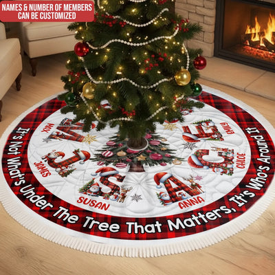 Where Our Hearts Gather At Christmas - Personalized Christmas Tree Skirt, Gift For Family, Home Decor, Keepsake For Family