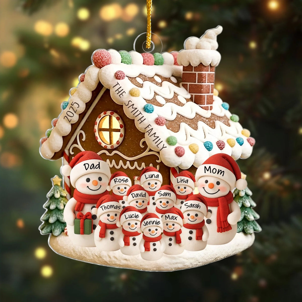 Gingerbread House With Snowman Family mk 6