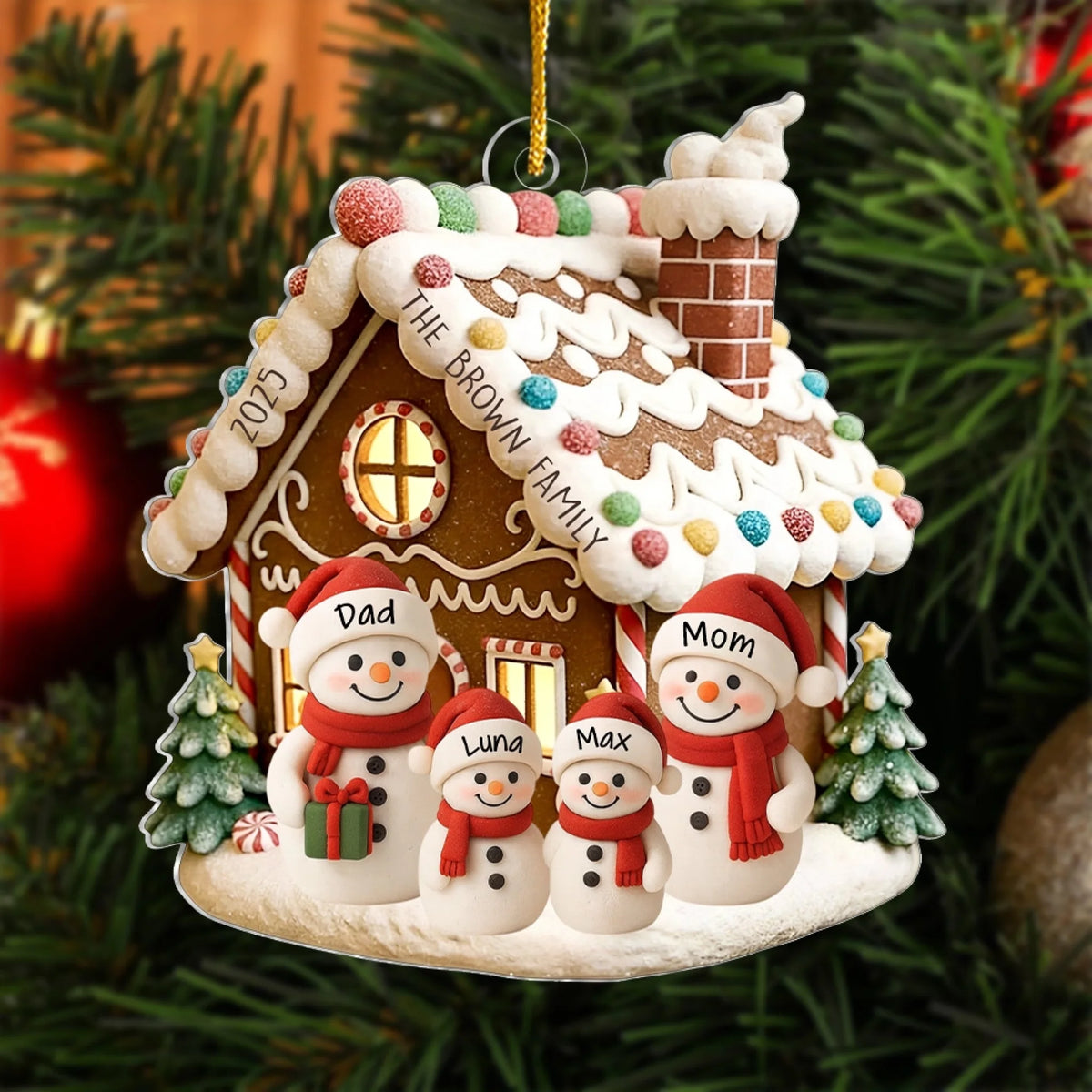 Gingerbread House With Snowman Family mk 2