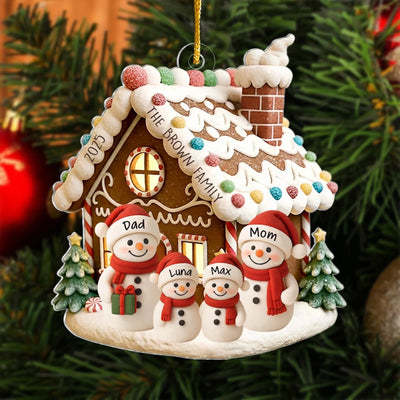 Gingerbread House With Snowman Family mk 2