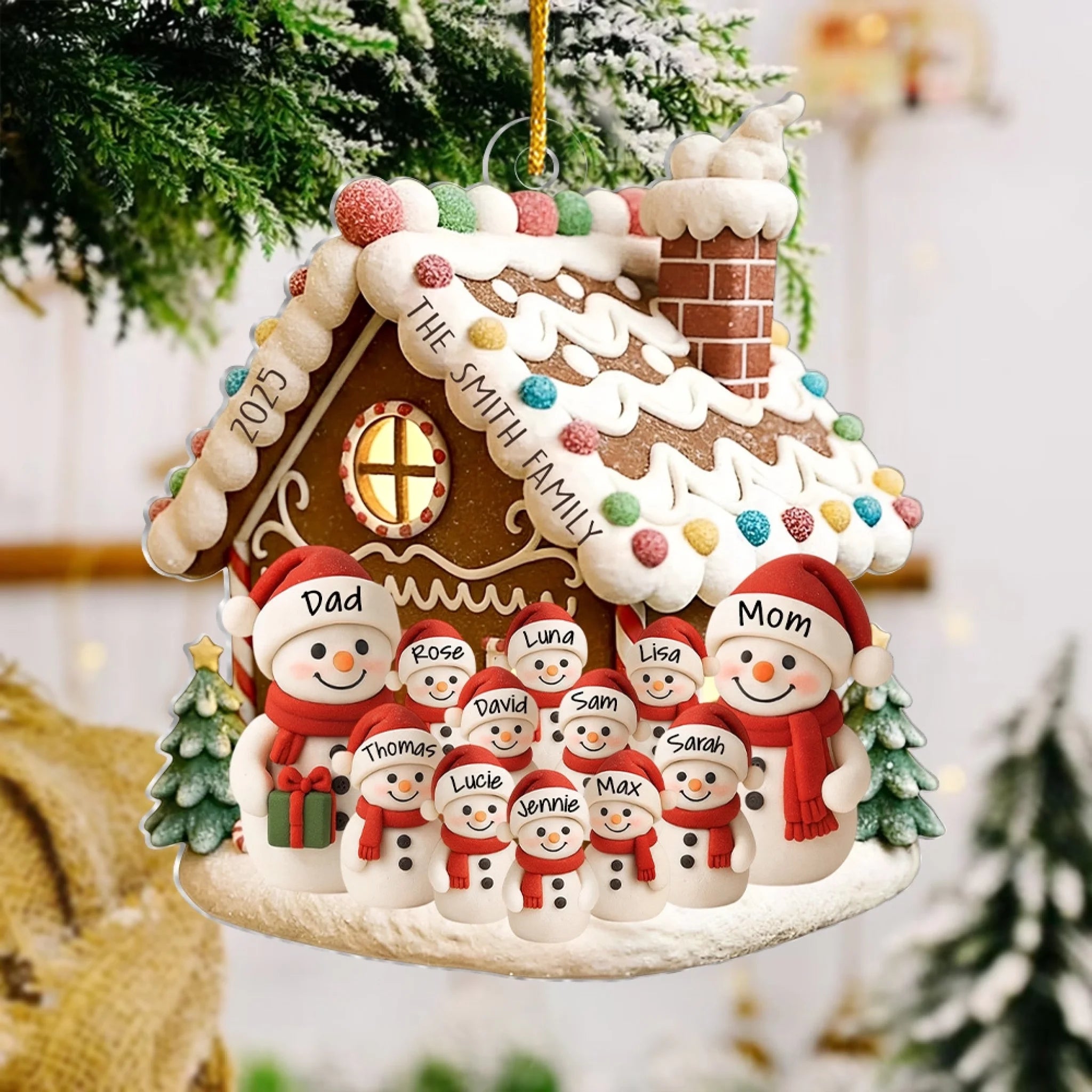 Gingerbread House With Snowman Family mk 5