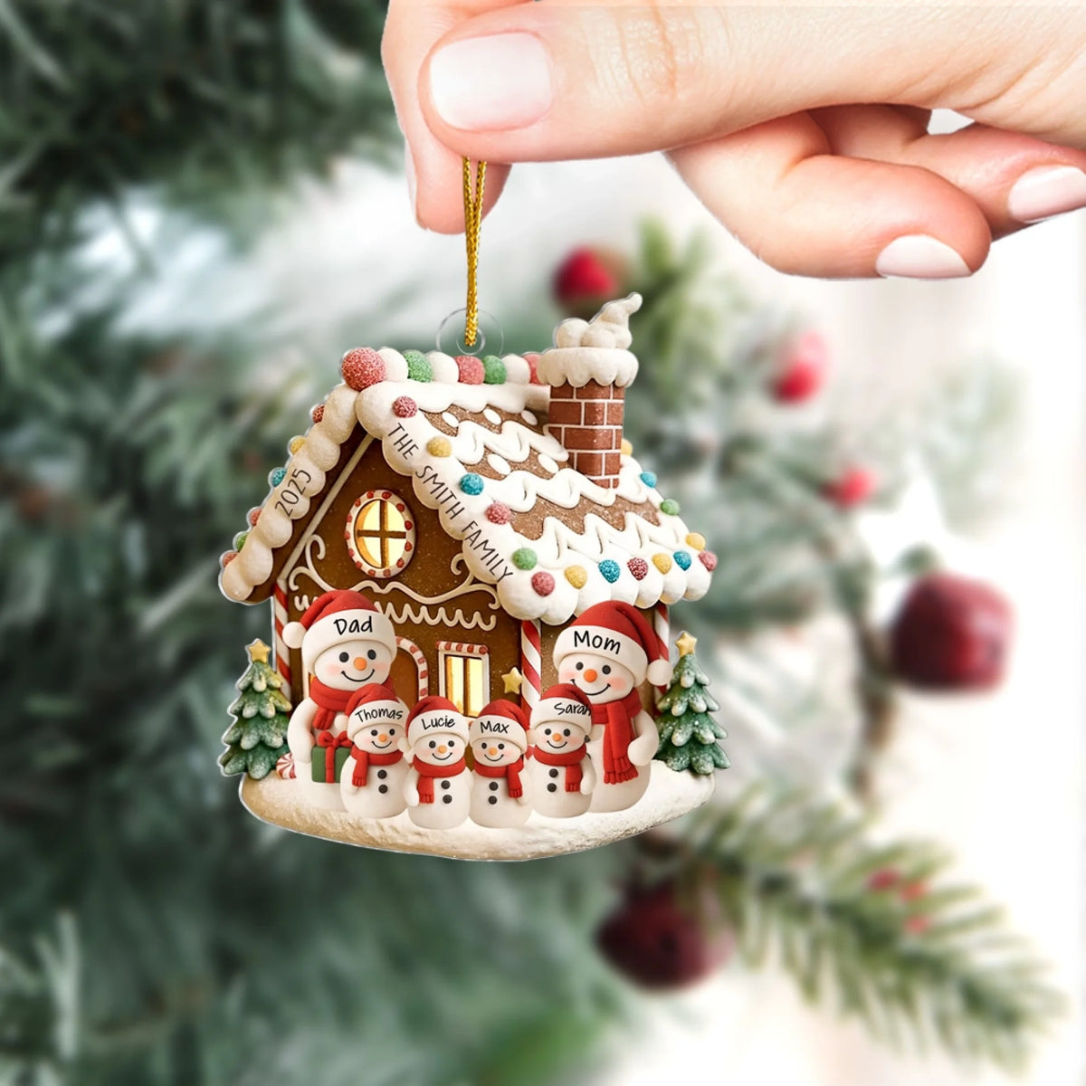 Gingerbread House With Snowman Family mk 4