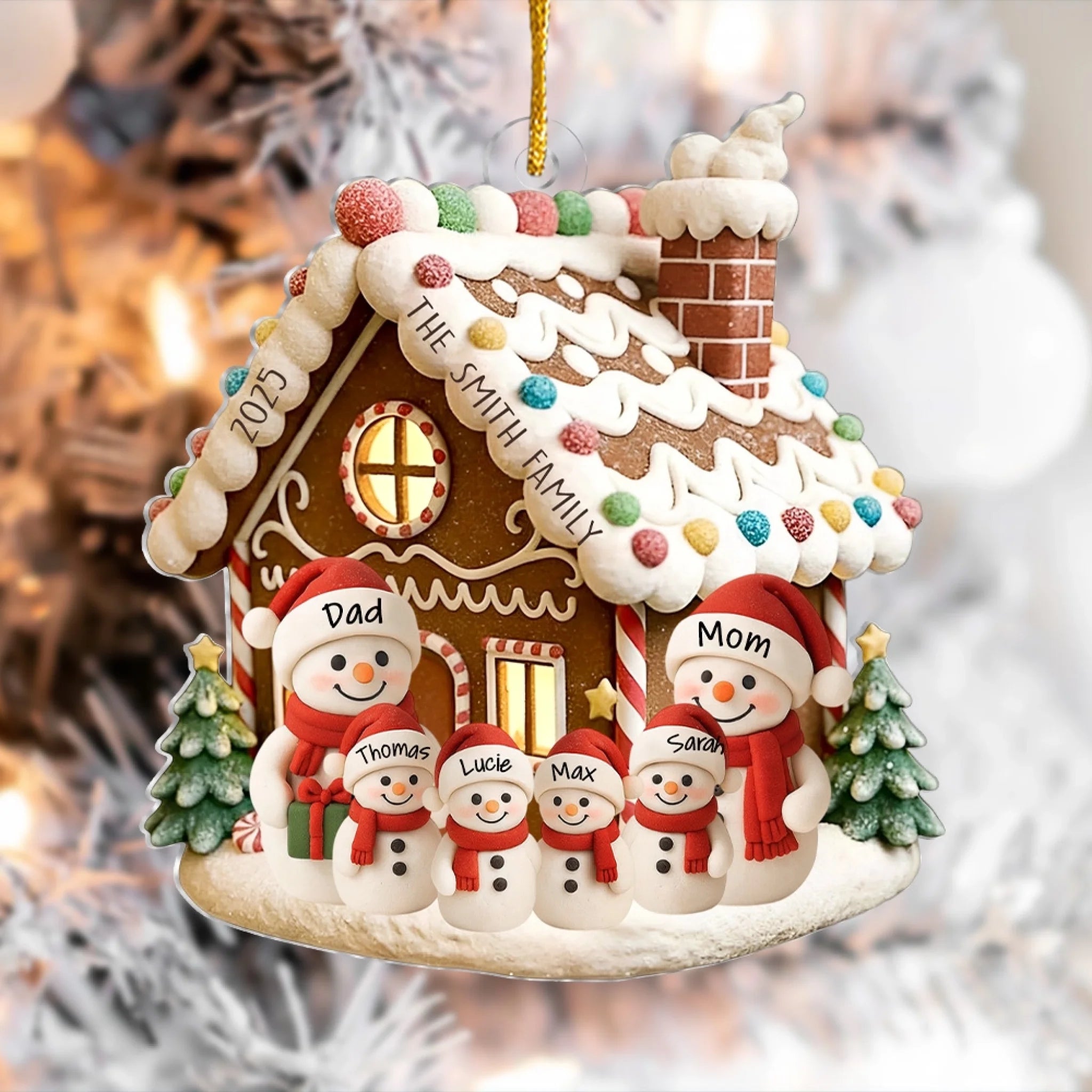 Gingerbread House With Snowman Family mk 3