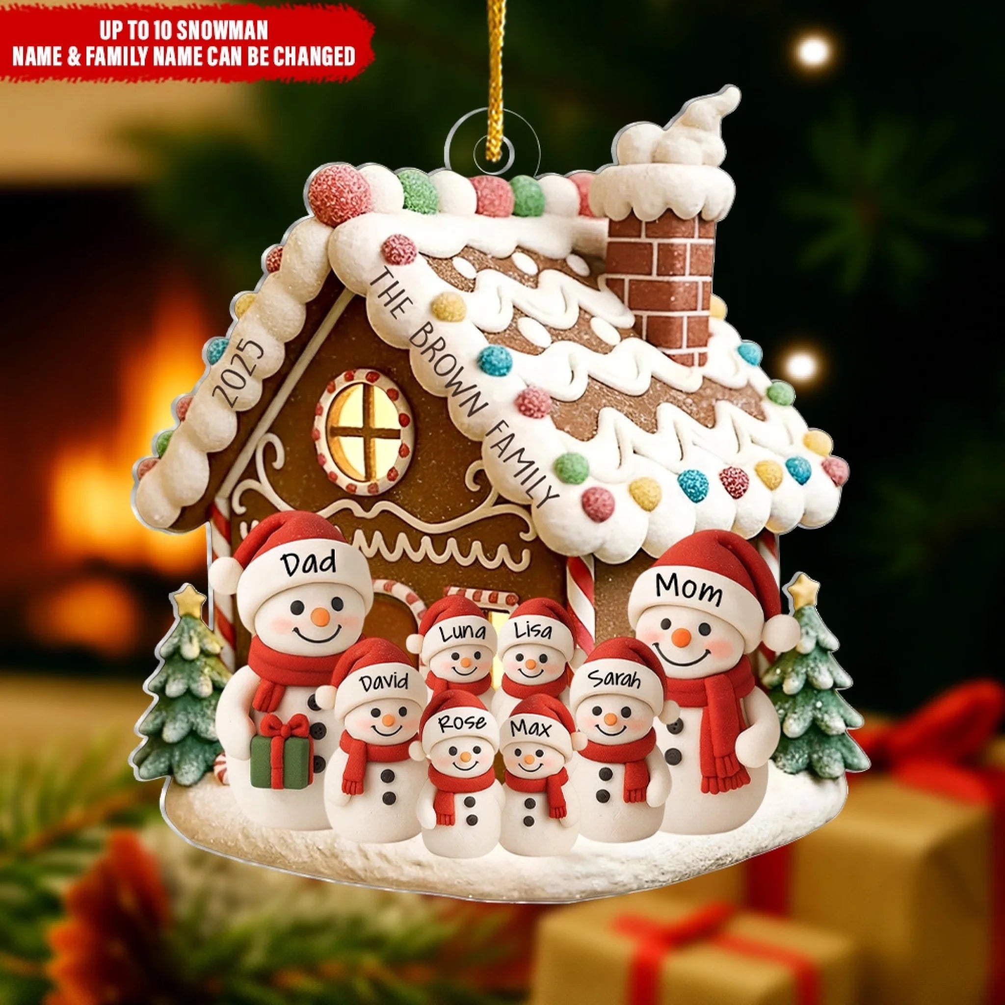 Gingerbread House With Snowman Family mk ads