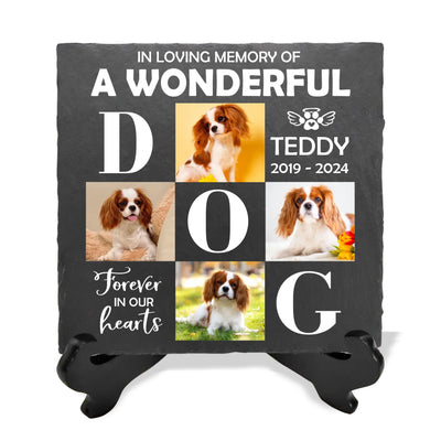 In Loving Memory Of A Wonderful Dog - Personalized Memorial Stone, Gift For Pet, Memorial Photo - MS87