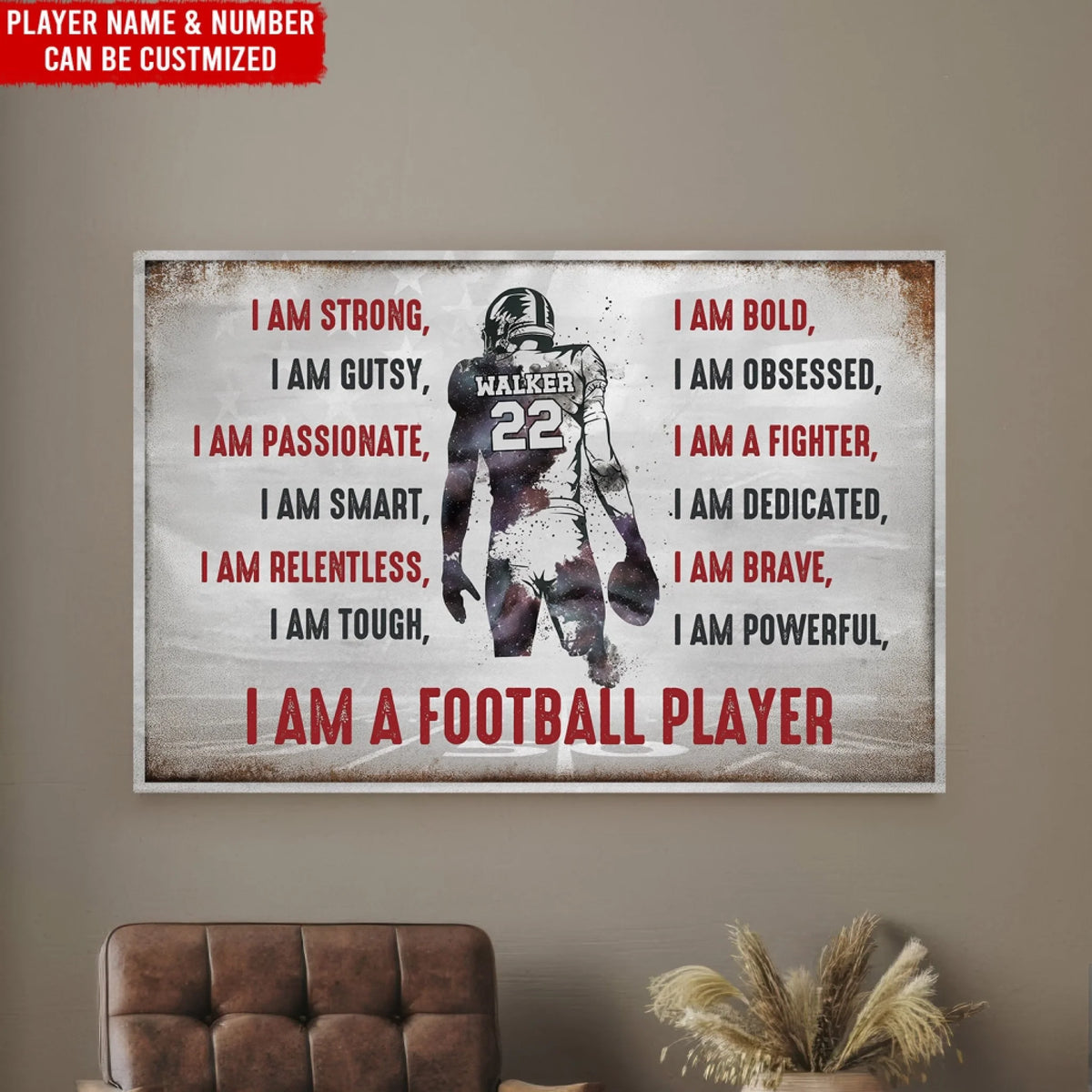 Strength Of A Football Player - Personalized Poster, Gift For Football Players, Football Lover Home Decor