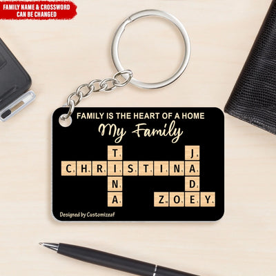 Family Is The Heart Of Our Home - Personalized Keychain, Gift For Family, Heartfelt Family Keepsake Gift