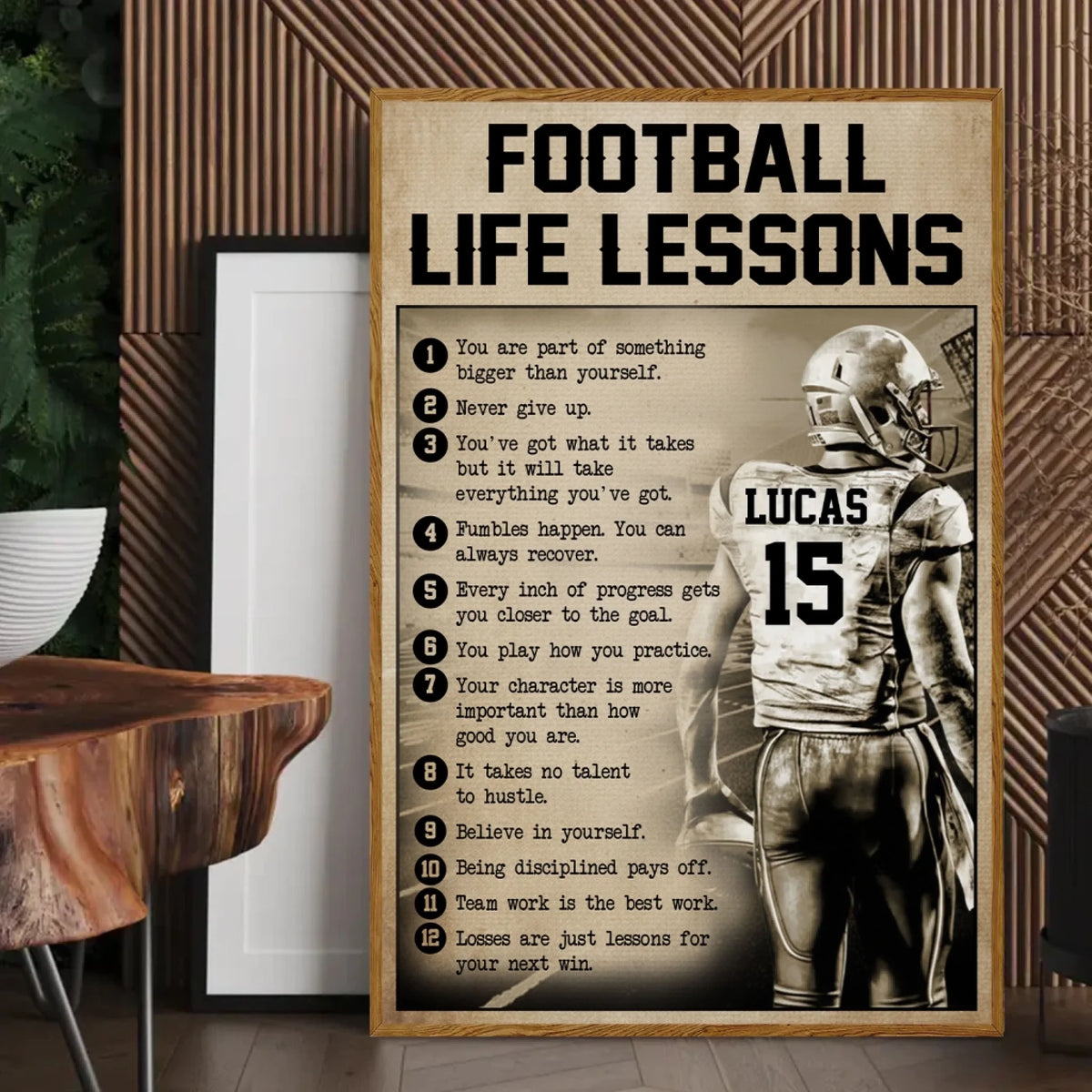 Football Life Lessons For Those Who Play With Heart - Personalized Poster, Gift For Football Lovers