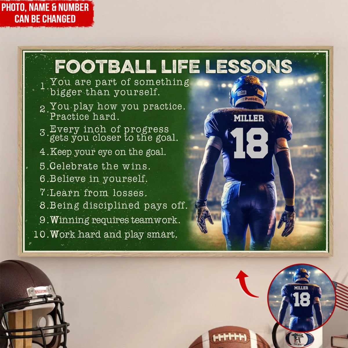 Grow Stronger Play Harder Live Better - Personalized Poster, Gift For Football Lovers